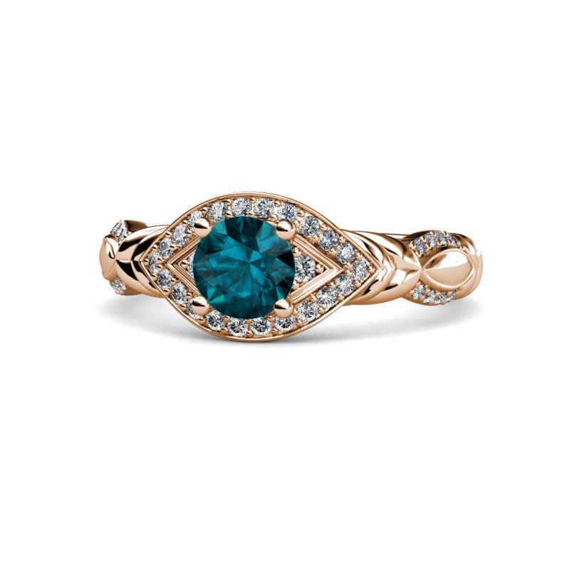 Kalila Signature London Blue Topaz and Diamond Engagement Ring 