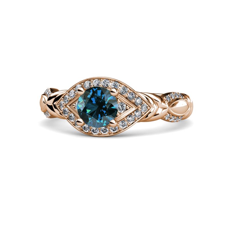 Kalila Signature Blue and White Diamond Engagement Ring 