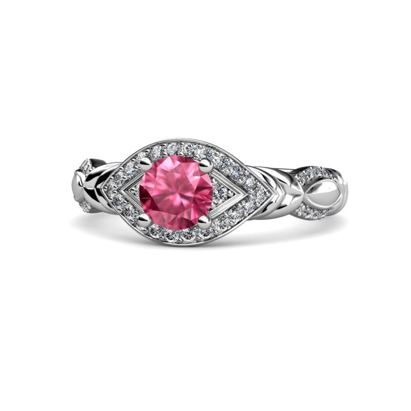 Kalila Signature Pink Tourmaline and Diamond Engagement Ring 