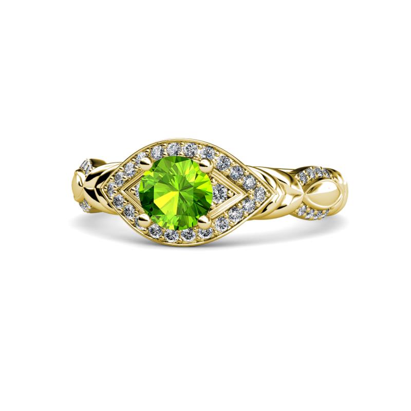 Kalila Signature Peridot and Diamond Engagement Ring 
