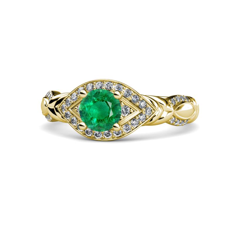 Kalila Signature Emerald and Diamond Engagement Ring 