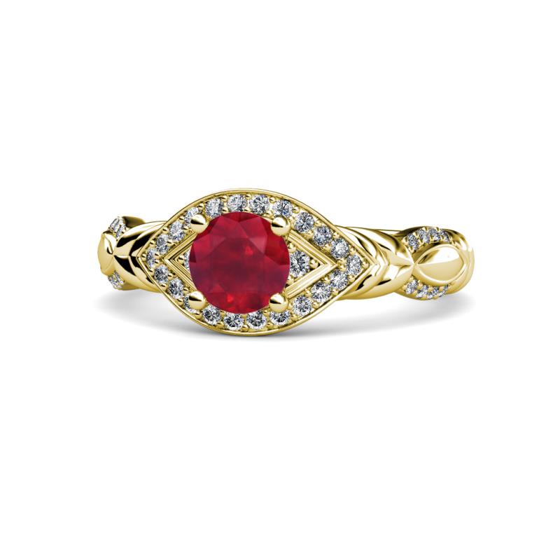Kalila Signature Ruby and Diamond Engagement Ring 