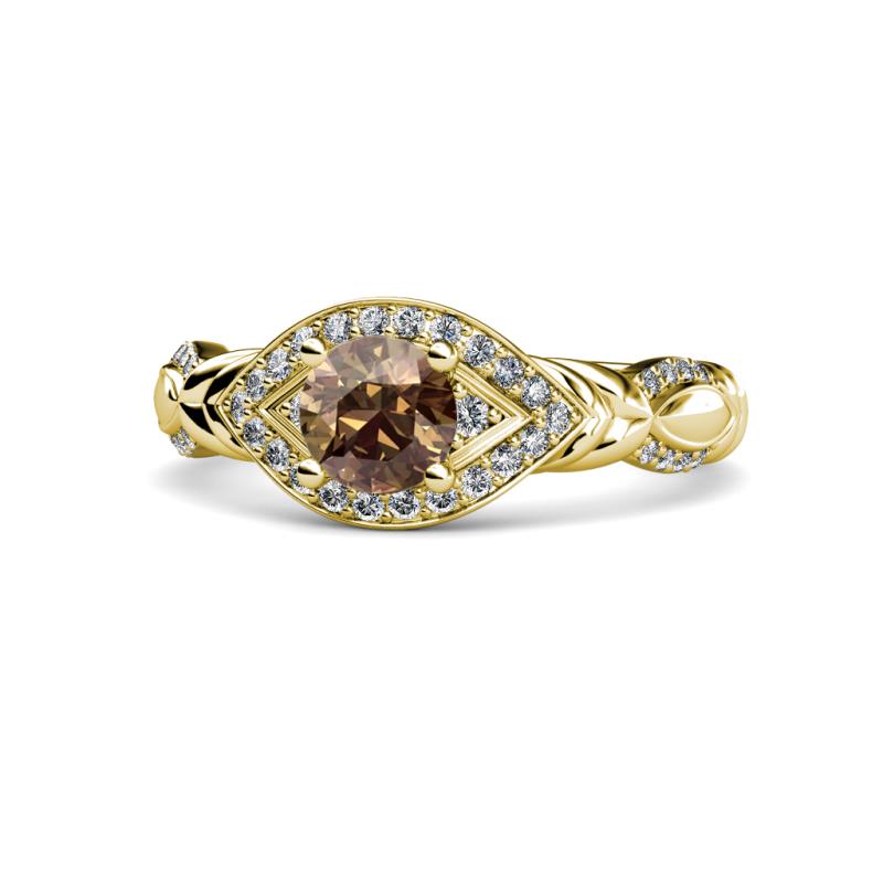 Kalila Signature Smoky Quartz and Diamond Engagement Ring 