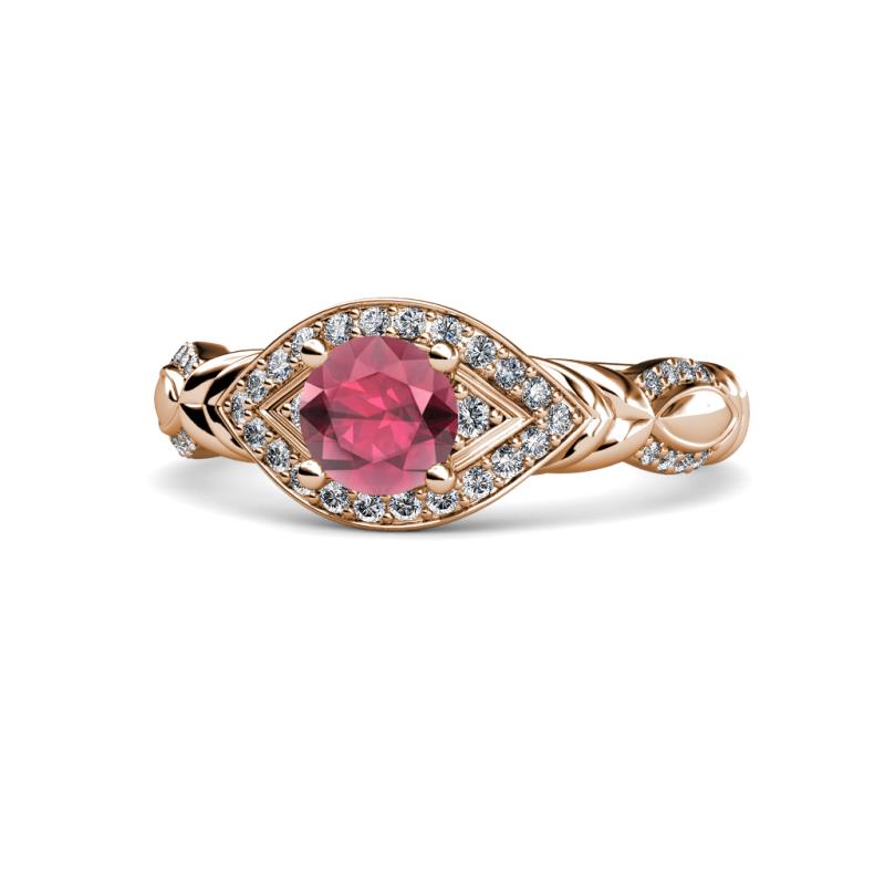 Kalila Signature Rhodolite Garnet and Diamond Engagement Ring 