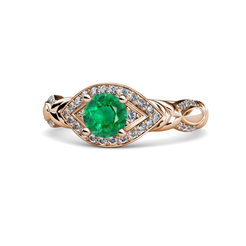 Kalila Signature Emerald and Diamond Engagement Ring 