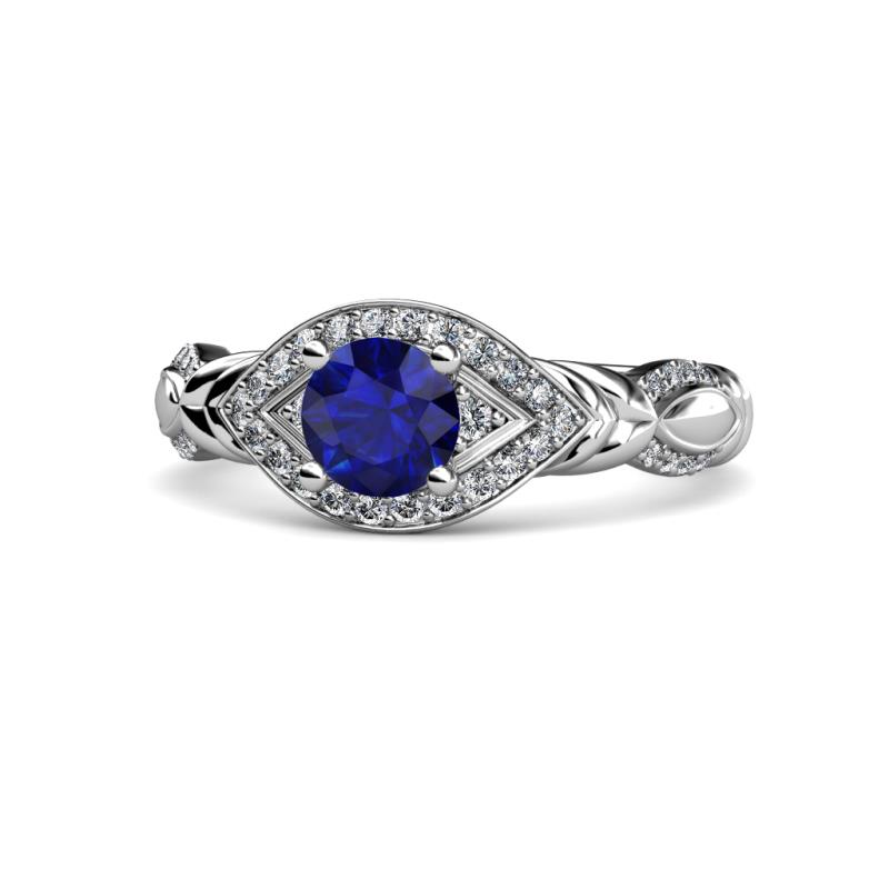 Kalila Signature Blue Sapphire and Diamond Engagement Ring 