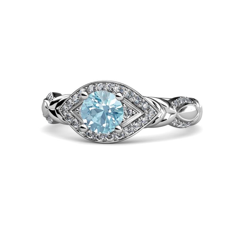 Kalila Signature Aquamarine and Diamond Engagement Ring 