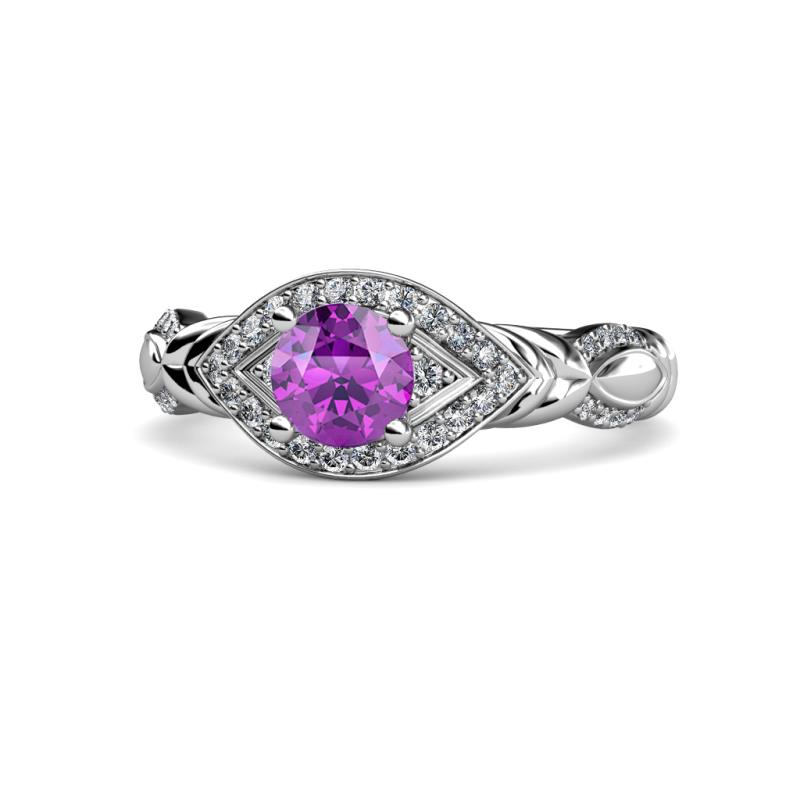 Kalila Signature Amethyst and Diamond Engagement Ring 