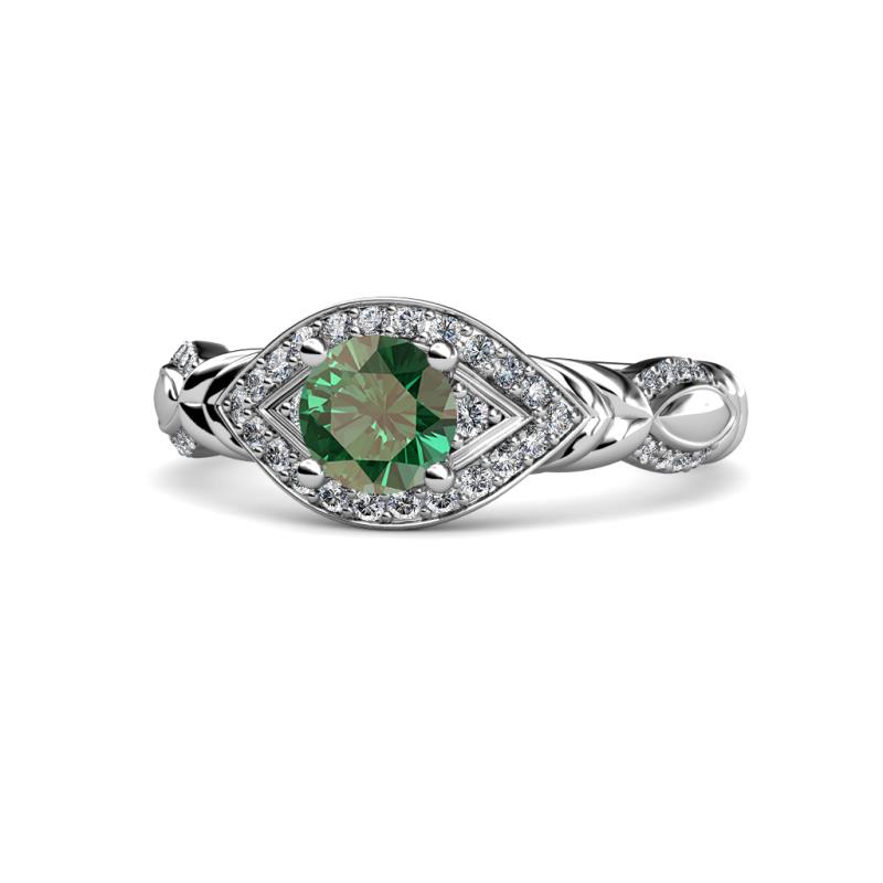 Kalila Signature Created Alexandrite and Diamond Engagement Ring 