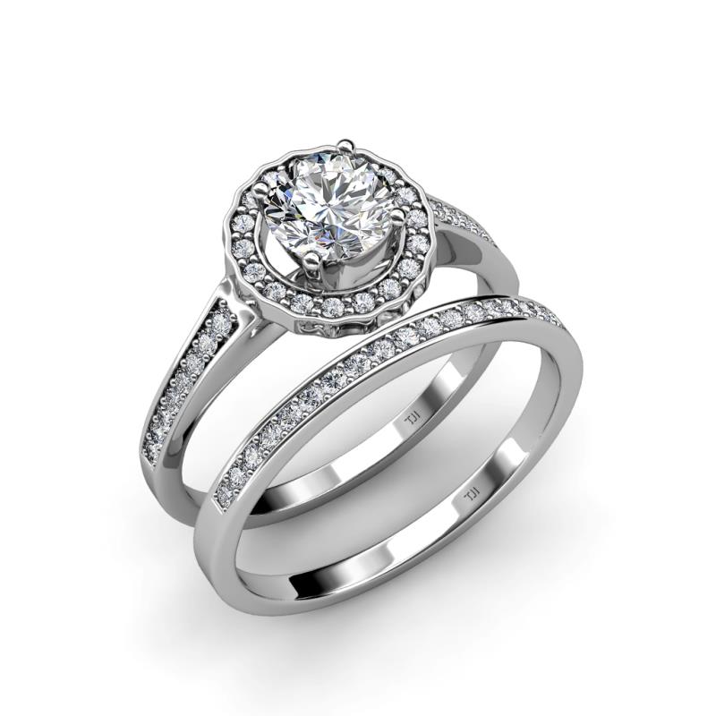 Belinha 0.68 ctw Natural Diamond Halo Bridal Set Ring 