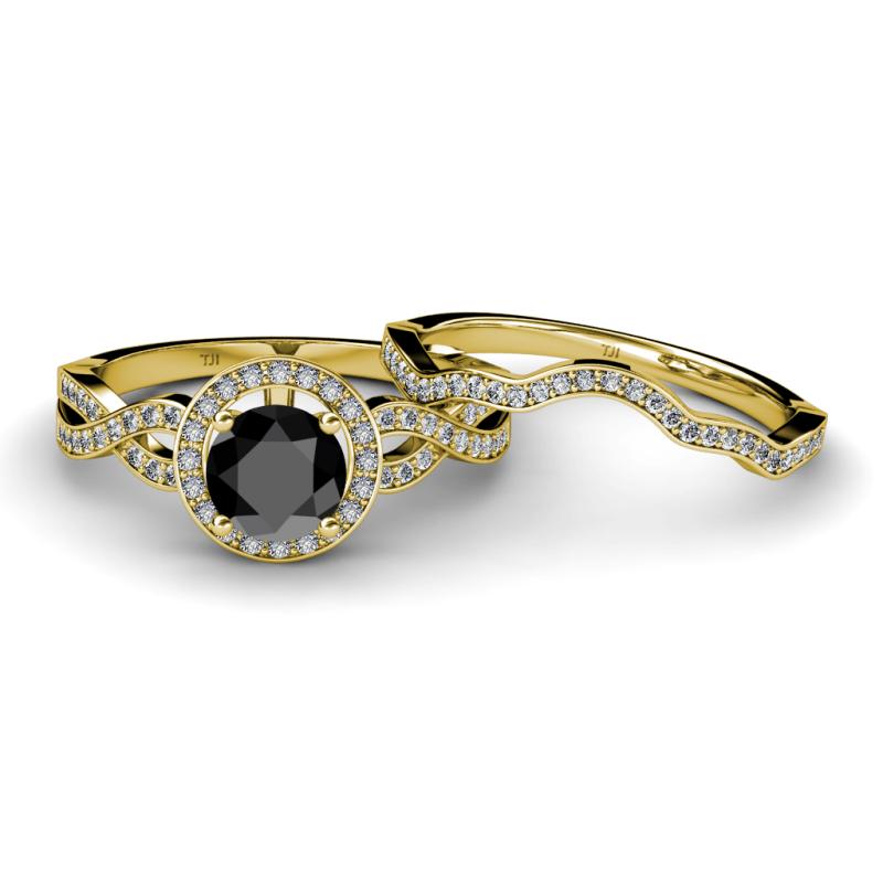 Halo Swirl Bridal Set Ring 