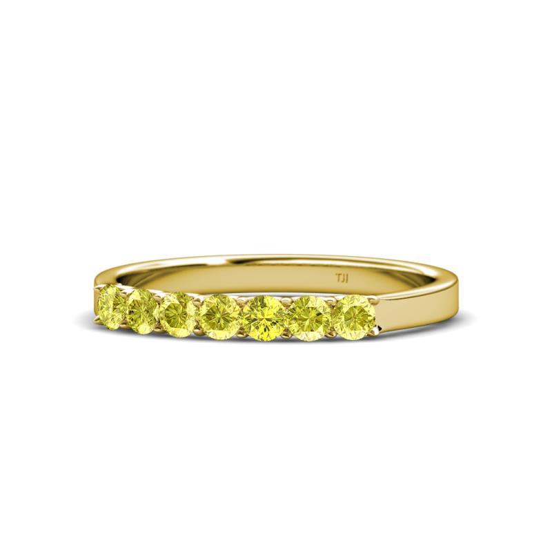 Fiala 2.70 mm Yellow Diamond 7 Stone Wedding Band 