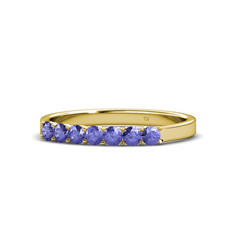 Fiala 2.70 mm Tanzanite 7 Stone Wedding Band 