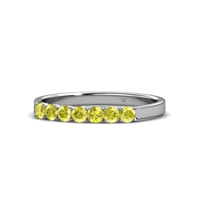 Fiala 2.70 mm Yellow Diamond 7 Stone Wedding Band 