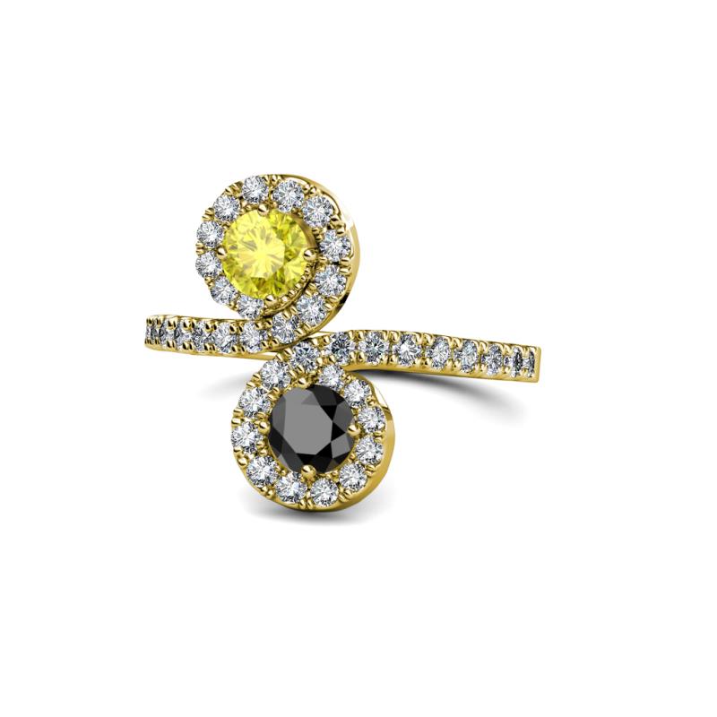 Raene Yellow and @Stone2 with Side Diamonds Bypass Ring 