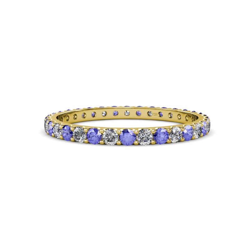 Audrey 2.00 mm Tanzanite and Diamond U Prong Eternity Band 