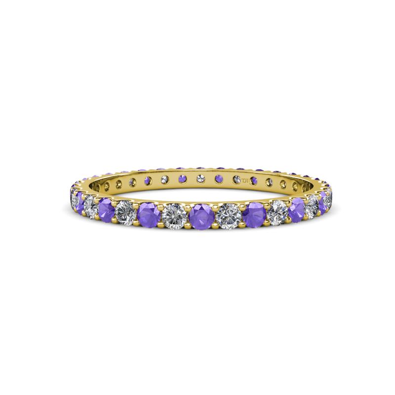 Audrey 2.00 mm Iolite and Diamond U Prong Eternity Band 