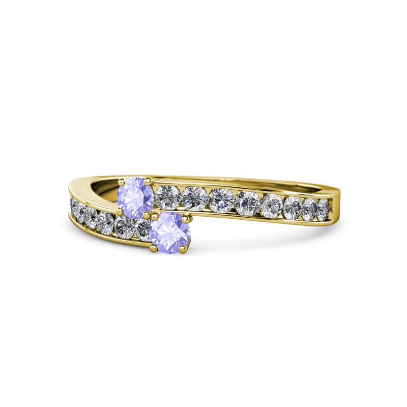 Orane Tanzanite with Side Diamonds Bypass Ring 