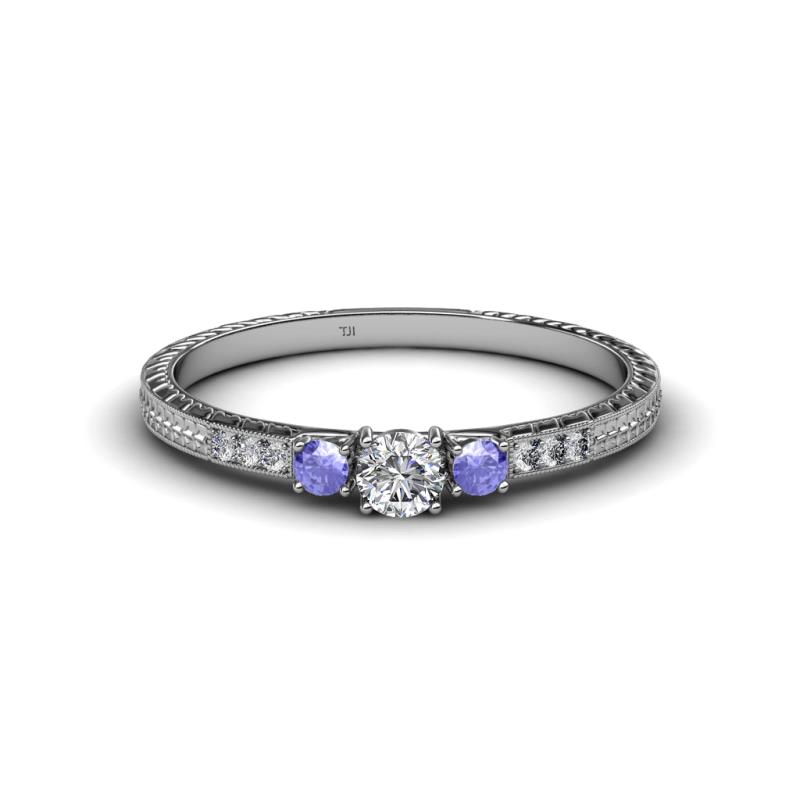 Tresu Diamond and Tanzanite Three Stone Ring  