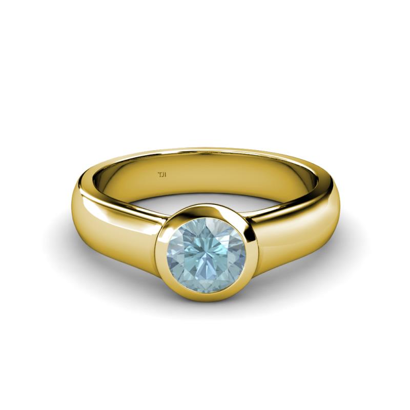 Enola Aquamarine Solitaire Engagement Ring 