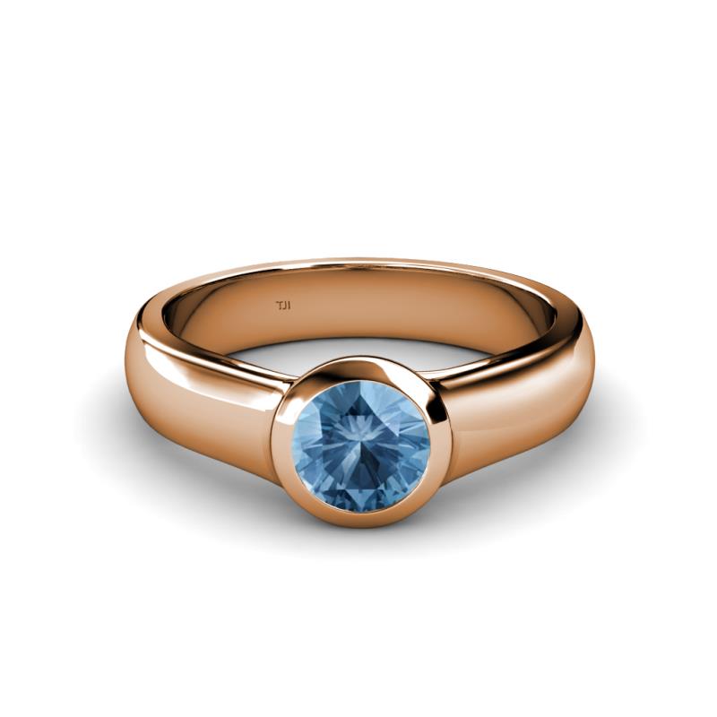 Enola Blue Topaz Solitaire Engagement Ring 