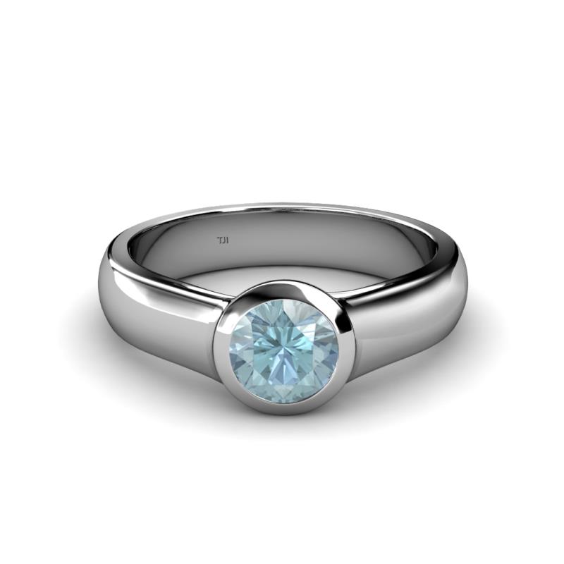 Enola Aquamarine Solitaire Engagement Ring 