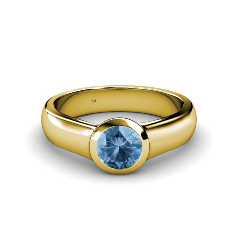 Enola Blue Topaz Solitaire Engagement Ring 