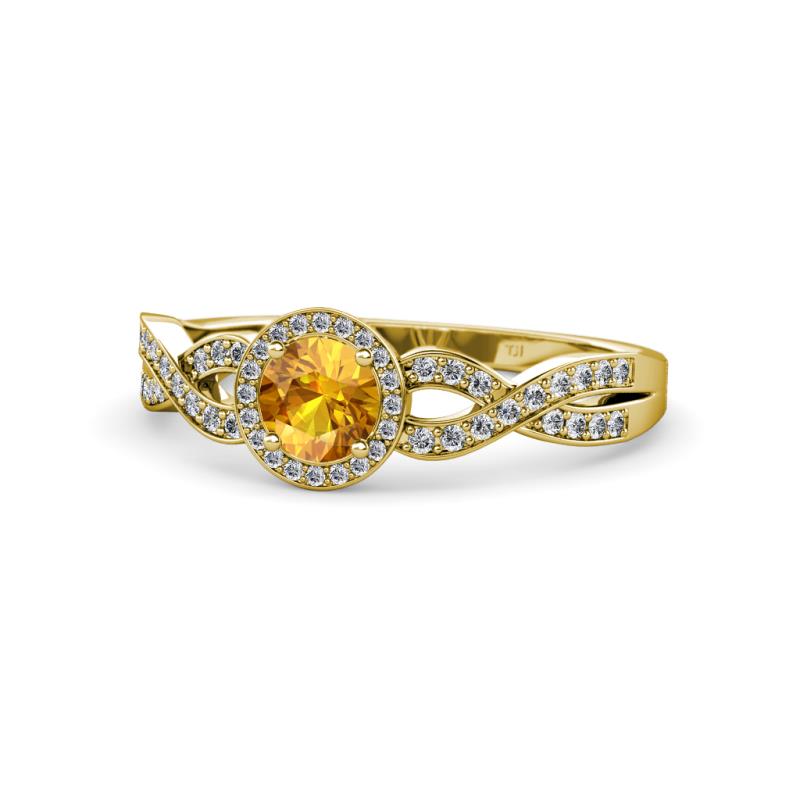 Alita Citrine and Diamond Halo Engagement Ring 