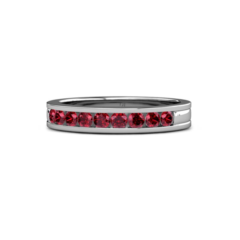 Vanna 2.20 mm Ruby 9 Stone Wedding Band 