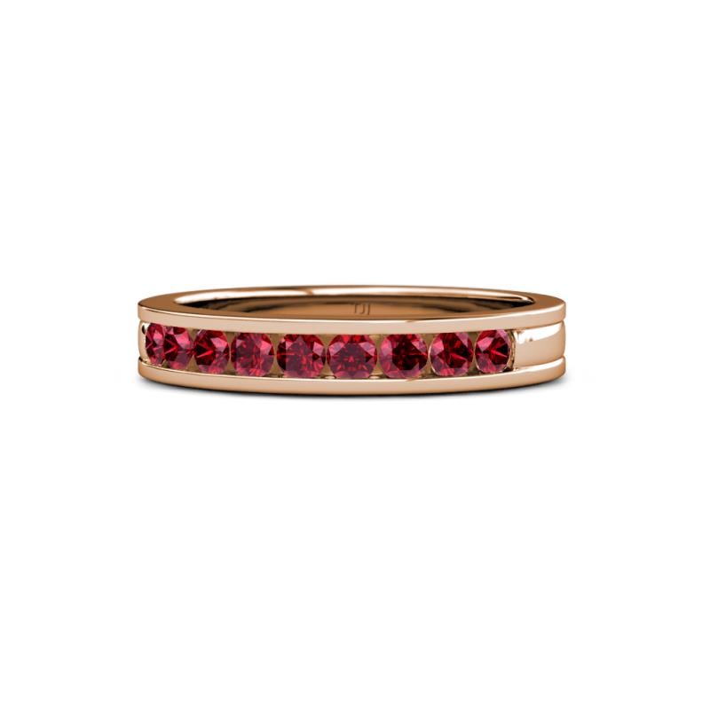 Vanna 2.20 mm Ruby 9 Stone Wedding Band 