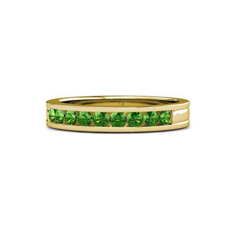 Vanna 2.20 mm Green Garnet 9 Stone Wedding Band 
