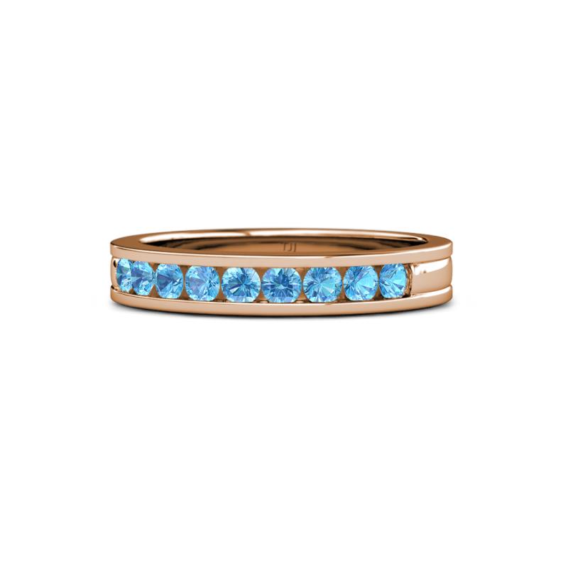 Vanna 2.20 mm Blue Topaz 9 Stone Wedding Band 