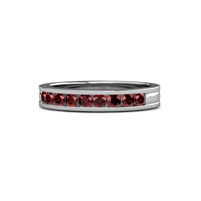 Vanna 2.20 mm Red Garnet 9 Stone Wedding Band 