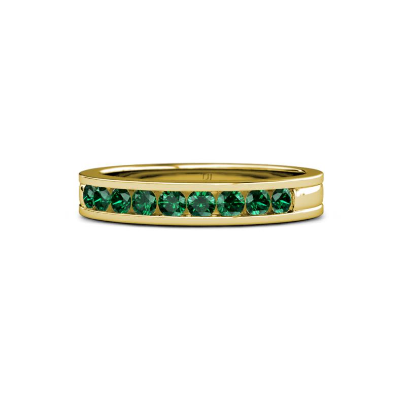 Vanna 2.20 mm Emerald 9 Stone Wedding Band 