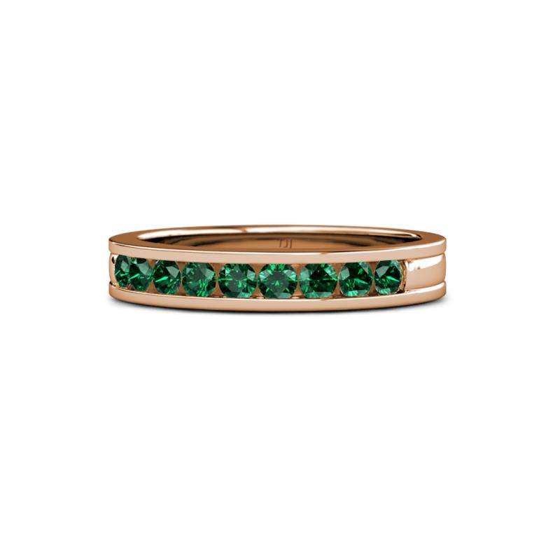 Vanna 2.20 mm Emerald 9 Stone Wedding Band 