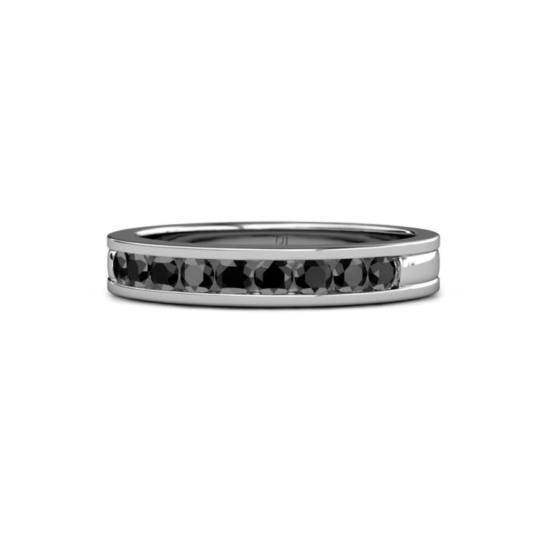 Vanna 2.20 mm Black Diamond 9 Stone Wedding Band 