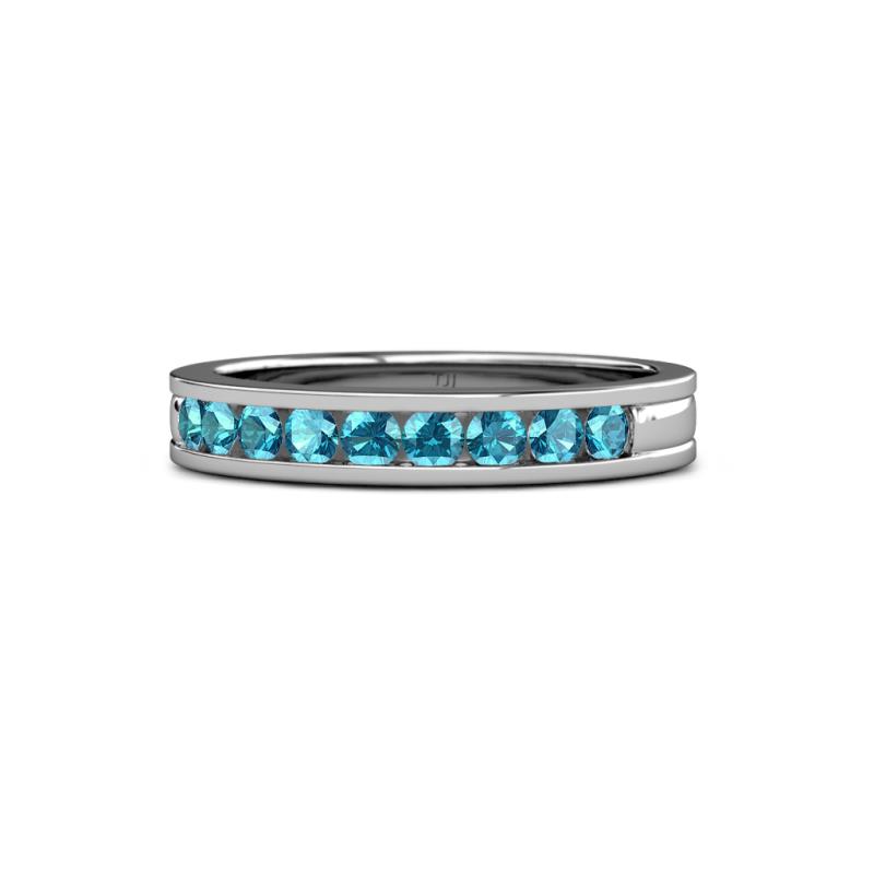 Vanna 2.20 mm London Blue Topaz 9 Stone Wedding Band 