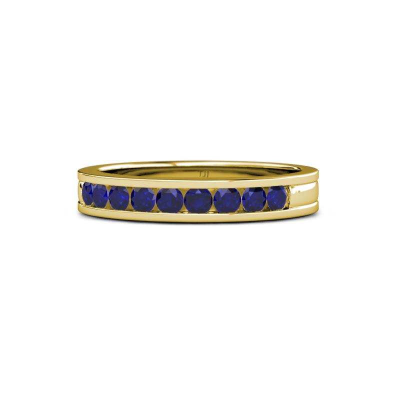 Vanna 2.20 mm Blue Sapphire 9 Stone Wedding Band 