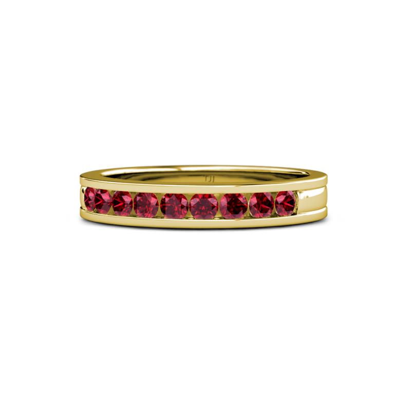 Vanna 2.20 mm Ruby 9 Stone Wedding Band 