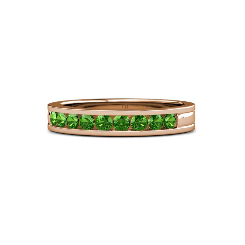 Vanna 2.20 mm Green Garnet 9 Stone Wedding Band 