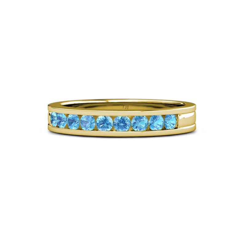 Vanna 2.20 mm Blue Topaz 9 Stone Wedding Band 