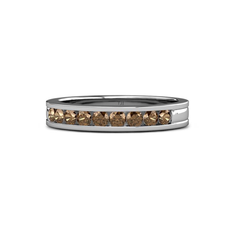 Vanna 2.20 mm Smoky Quartz 9 Stone Wedding Band 
