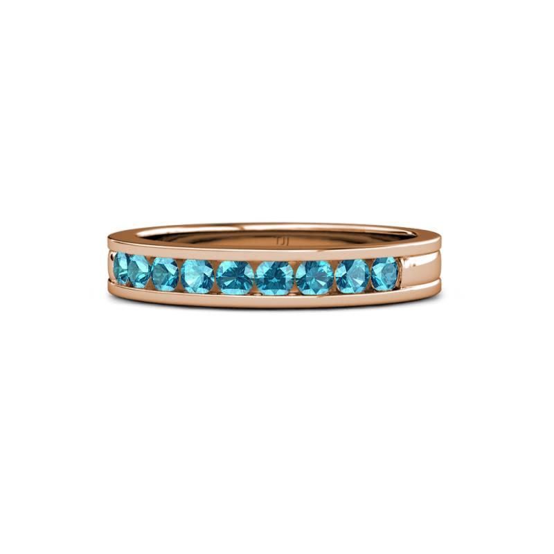 Vanna 2.20 mm London Blue Topaz 9 Stone Wedding Band 