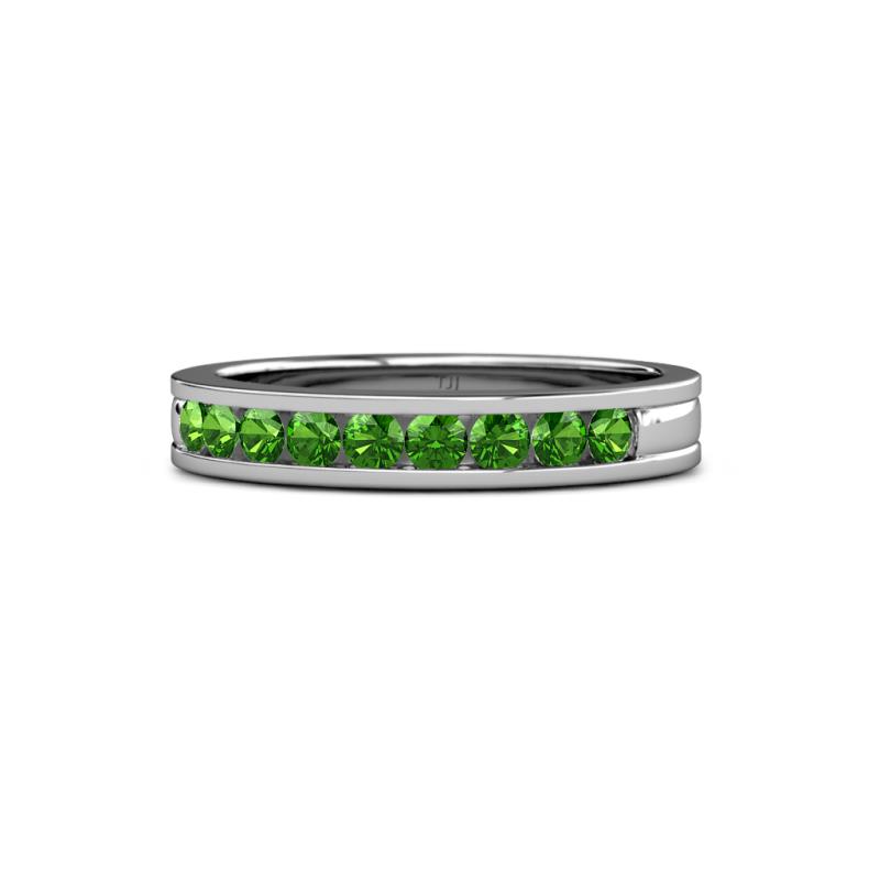 Vanna 2.20 mm Green Garnet 9 Stone Wedding Band 