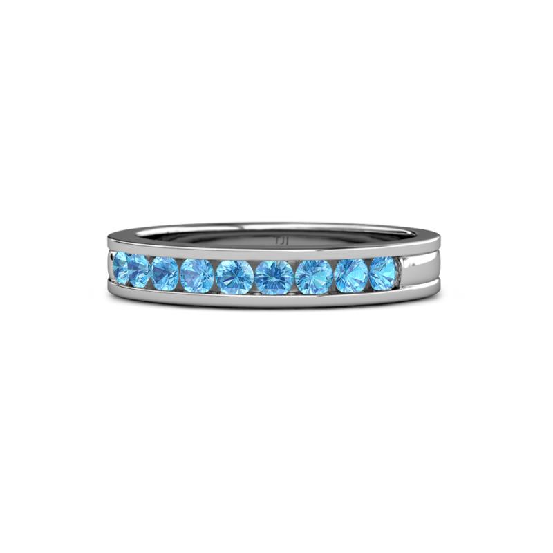 Vanna 2.20 mm Blue Topaz 9 Stone Wedding Band 