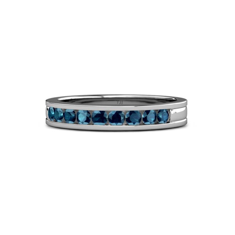 Vanna 2.20 mm Blue Diamond 9 Stone Wedding Band 