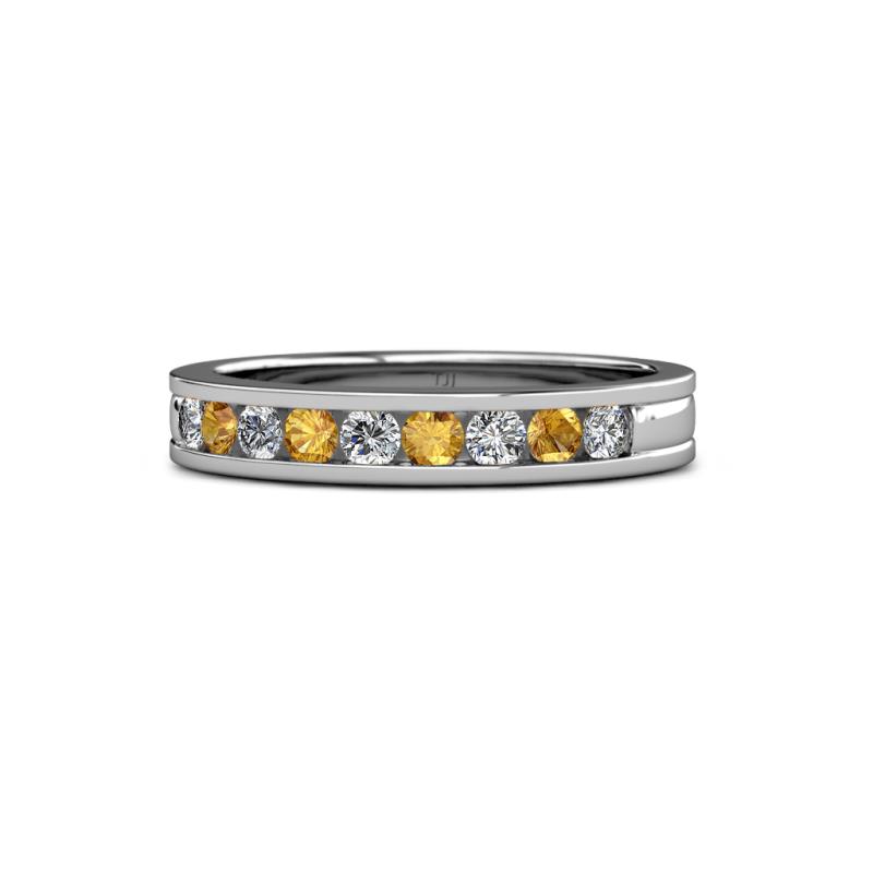 Vanna 2.20 mm Citrine and Diamond 9 Stone Wedding Band 