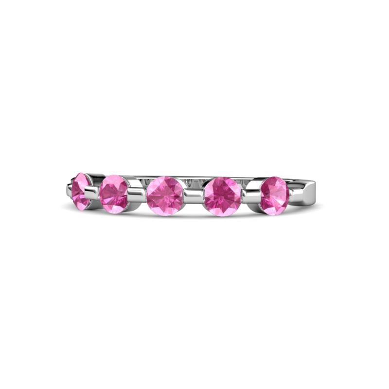 Keva 3.40 mm Pink Sapphire 5 Stone Wedding Band 