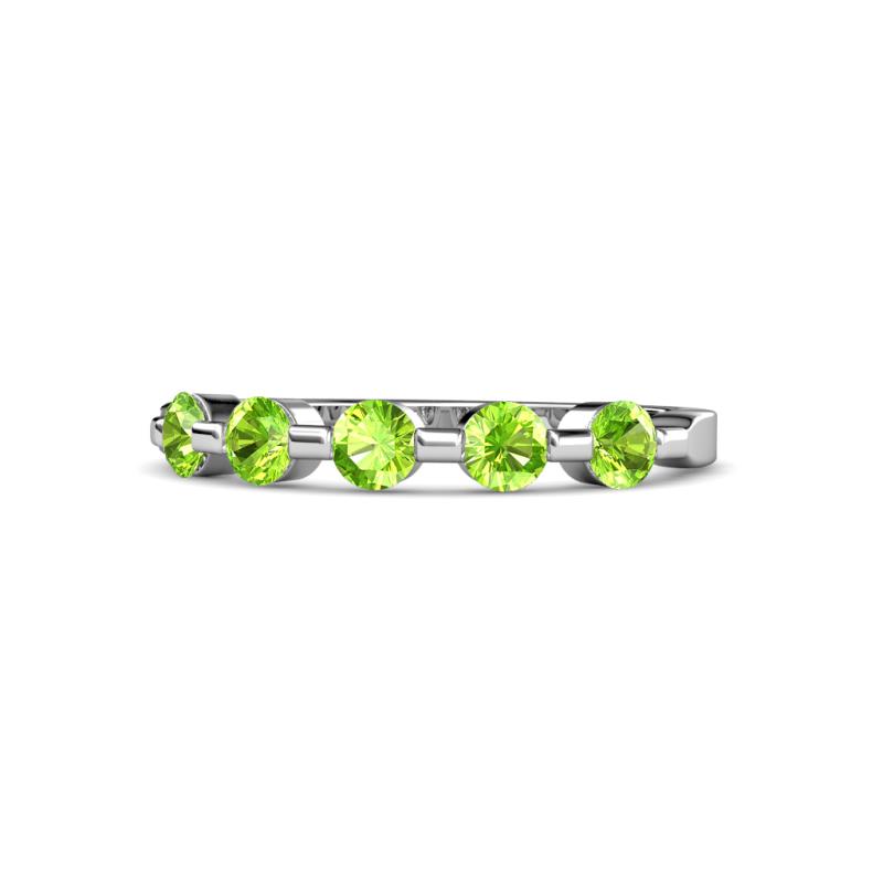 Keva 3.40 mm Peridot 5 Stone Wedding Band 