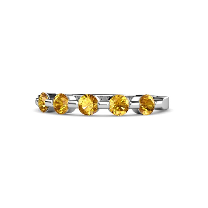 Keva 3.40 mm Citrine 5 Stone Wedding Band 